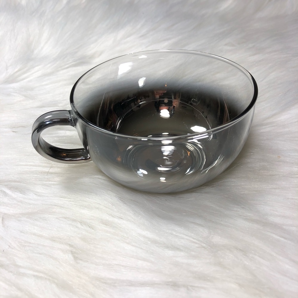 Glass Tea Cup Silver Ombre Glassware